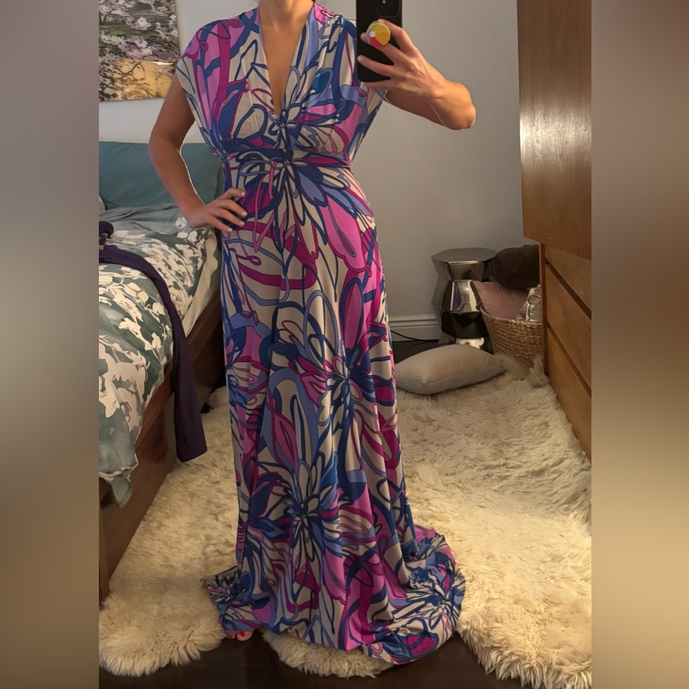 Vibrant Floral Wrap Dress